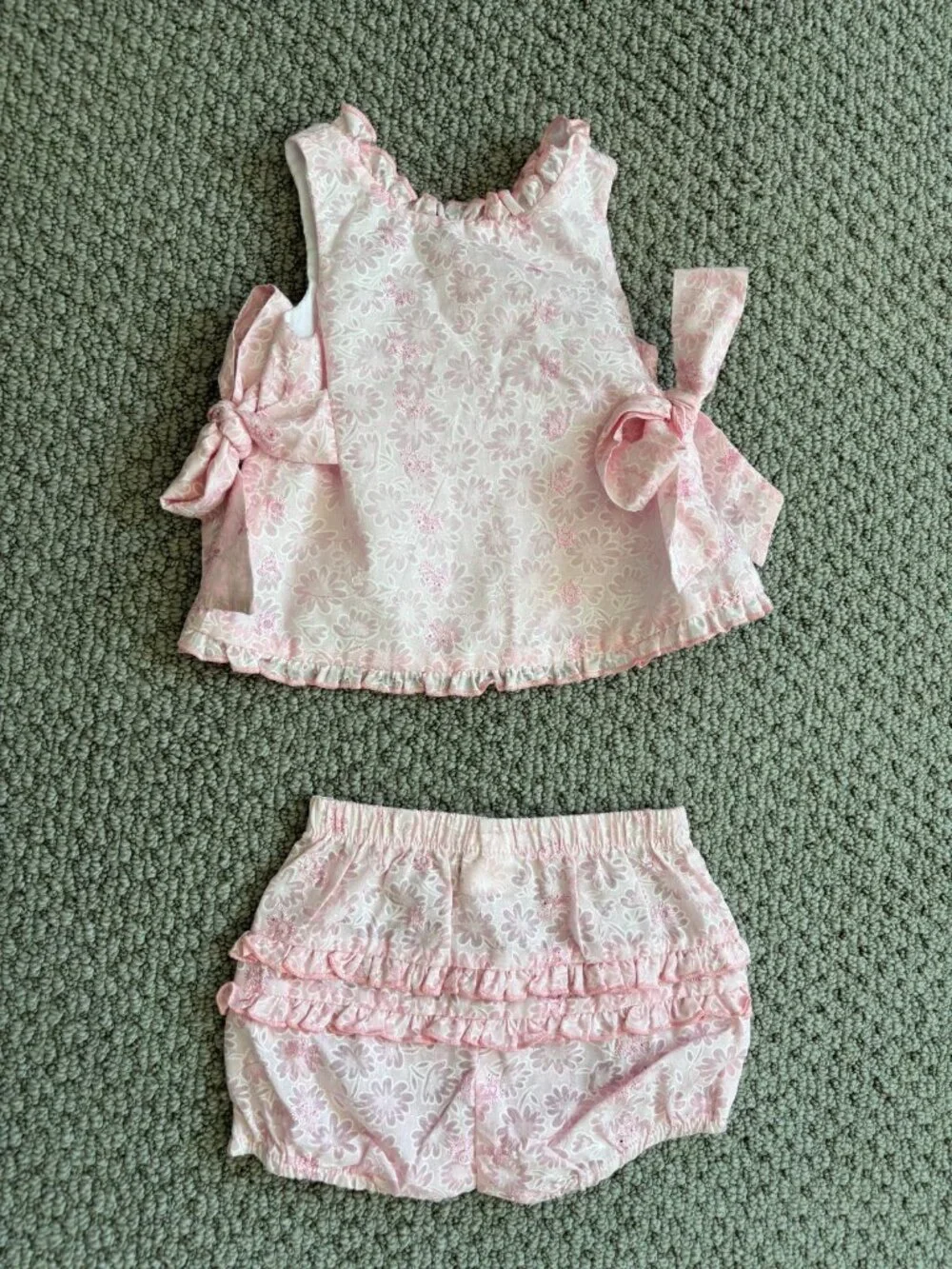 Neiman Marcus Florence Eiseman Pink Flower Two Piece Set Girl's Size 6M